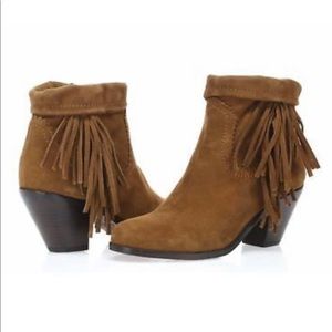 Sam Edelman Louie Suede Fringe Booties